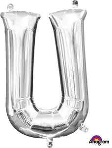 Amscan_OO Balloon - Foil Letter U Silver Foil Balloon 40cm Each