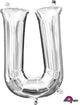 Amscan_OO Balloon - Foil Letter U Silver Foil Balloon 40cm Each