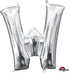 Letter W Silver Foil Balloon 40cm Each