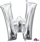 Amscan_OO Balloon - Foil Letter W Silver Foil Balloon 40cm Each