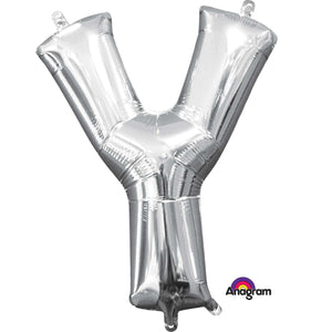 Amscan_OO Balloon - Foil Letter Y Silver Foil Balloon 40cm Each