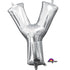 Letter Y Silver Foil Balloon 40cm Each