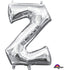 Letter Z Silver Foil Balloon 40cm Each