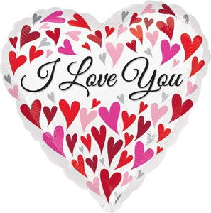 Amscan_OO Balloon - Foil Love You Happy Hearts Foil Balloon 45cm Each