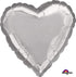 Metallic Silver Heart Foil Balloon 45cm Each