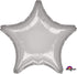 Metallic Silver Star Foil Balloon 45cm Each