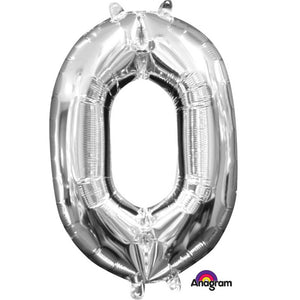 Amscan_OO Balloon - Foil Number 0 Silver Foil Balloon 40cm Each