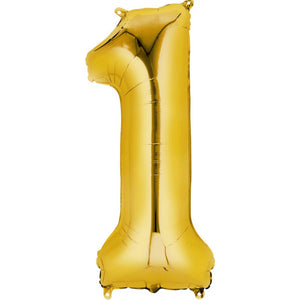 Amscan_OO Balloon - Foil Number 1 Gold Foil Balloon 40cm Each