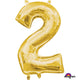 Amscan_OO Balloon - Foil Number 2 Gold Foil Balloon 40cm Each