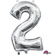 Amscan_OO Balloon - Foil Number 2 Silver Foil Balloon 40cm Each