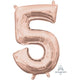 Amscan_OO Balloon - Foil Number 5 Rose Gold Foil Balloon 40cm Each