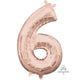 Amscan_OO Balloon - Foil Number 6 Rose Gold Foil Balloon 40cm Each