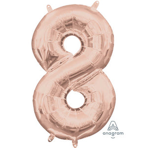 Amscan_OO Balloon - Foil Number 8 Rose Gold Foil Balloon 40cm Each