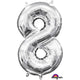 Amscan_OO Balloon - Foil Number 8 Silver Foil Balloon 40cm Each