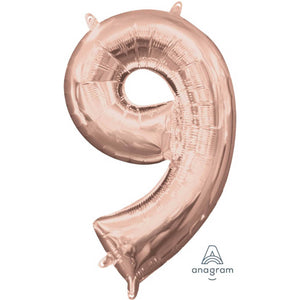 Amscan_OO Balloon - Foil Number 9 Rose Gold Foil Balloon 40cm Each