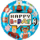 Balloon - Foil Party Town Happy B-Day Foil Balloon 45cm Each