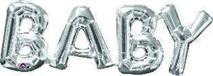 Amscan_OO Balloon - Foil Phrases BABY Silver Foil Balloon 66cm x 22cm Each