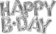 Amscan_OO Balloon - Foil Phrases Happy BDAY Silver Foil Balloon 1.5m Each