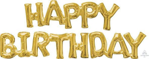 Amscan_OO Balloon - Foil Phrases HAPPY BIRTHDAY Gold Foil Balloon  Each