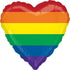 Rainbow Fun Heart Foil Balloon 45cm Each