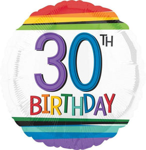 Amscan_OO Balloon - Foil Rainbow Happy Birthday 30 Foil Balloon 45cm Each