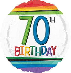 Amscan_OO Balloon - Foil Rainbow Happy Birthday 70 Foil Balloon 45cm Each