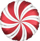 Amscan_OO Balloon - Foil Sangria Red Candy Cane Swirls Foil Balloon 45cm Each
