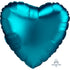 Satin Luxe Aqua Heart Foil Balloon 45cm Each