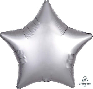 Amscan_OO Balloon - Foil Satin Luxe Platinum Star Foil Balloon 45cm Each