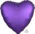 Satin Luxe Purple Royale Heart Foil Balloon 45cm Each