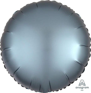 Amscan_OO Balloon - Foil Satin Luxe Steel Blue Circle Foil Balloon 45cm Each