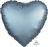 Satin Luxe Steel Blue Heart Foil Balloon 45cm Each