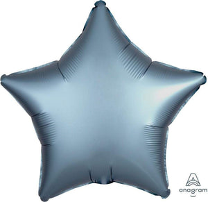 Amscan_OO Balloon - Foil Satin Luxe Steel Blue Star Foil Balloon 45cm Each