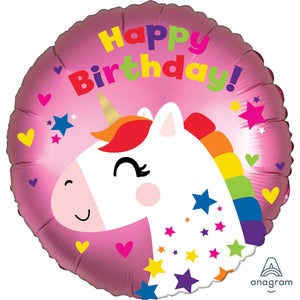 Amscan_OO Balloon - Foil Satin Unicorn Happy Birthday Foil Balloon 45cm Each