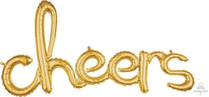 Amscan_OO Balloon - Foil Script Phrase cheers Gold Foil Balloon 101cm x 53cm Each