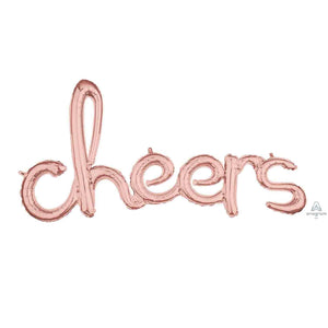 Amscan_OO Balloon - Foil Script Phrase cheers Rose Gold Foil Balloon 101cm x 53cm Each