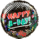 Balloon - Foil Skater Party Happy B-Day Foil Balloon 45cm Each