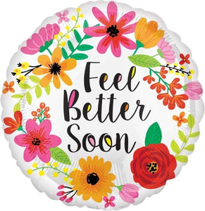 Amscan_OO Balloon - Foil Soon Floral Wreath Feel Better Foil Balloon 45cm Each