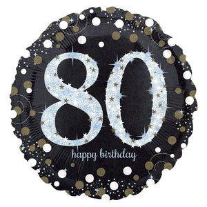 Amscan_OO Balloon - Foil Sparkling Happy Birthday 80 Foil Balloon 45cm Each