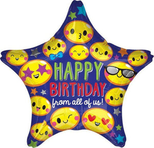 Amscan_OO Balloon - Foil Star Happy Birthday from All of Us Foil Balloon 45cm Each