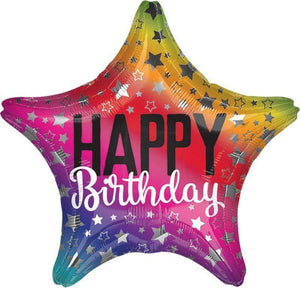 Amscan_OO Balloon - Foil Star Rainbow Star Birthday Foil Balloon 45cm Each