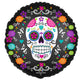 Balloon - Foil Sugar Skull & Marigolds Satin Foil Balloon 45cm Each