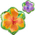 Summer Orange & Purple Hibiscus Foil Balloon 45cm Each