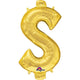 Amscan_OO Balloon - Foil Symbol $ Gold Foil Balloon 40cm Each