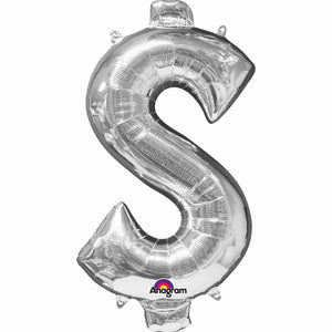 Amscan_OO Balloon - Foil Symbol $ Silver Foil Balloon 40cm Each