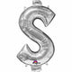 Amscan_OO Balloon - Foil Symbol $ Silver Foil Balloon 40cm Each