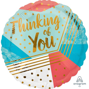 Amscan_OO Balloon - Foil Thinking of You Geometric Pattern Foil Balloon 45cm Each