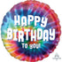 Tie Dye Happy Birthday To You Foil Balloon 45cm Each