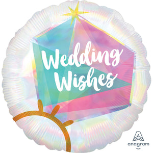 Amscan_OO Balloon - Foil Wedding Ring Wedding Wishes Iridescent Holographic Foil Balloon 45cm Each