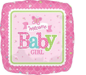 Amscan_OO Balloon - Foil Welcome Baby Girl Butterfly Foil Balloon 45cm Each